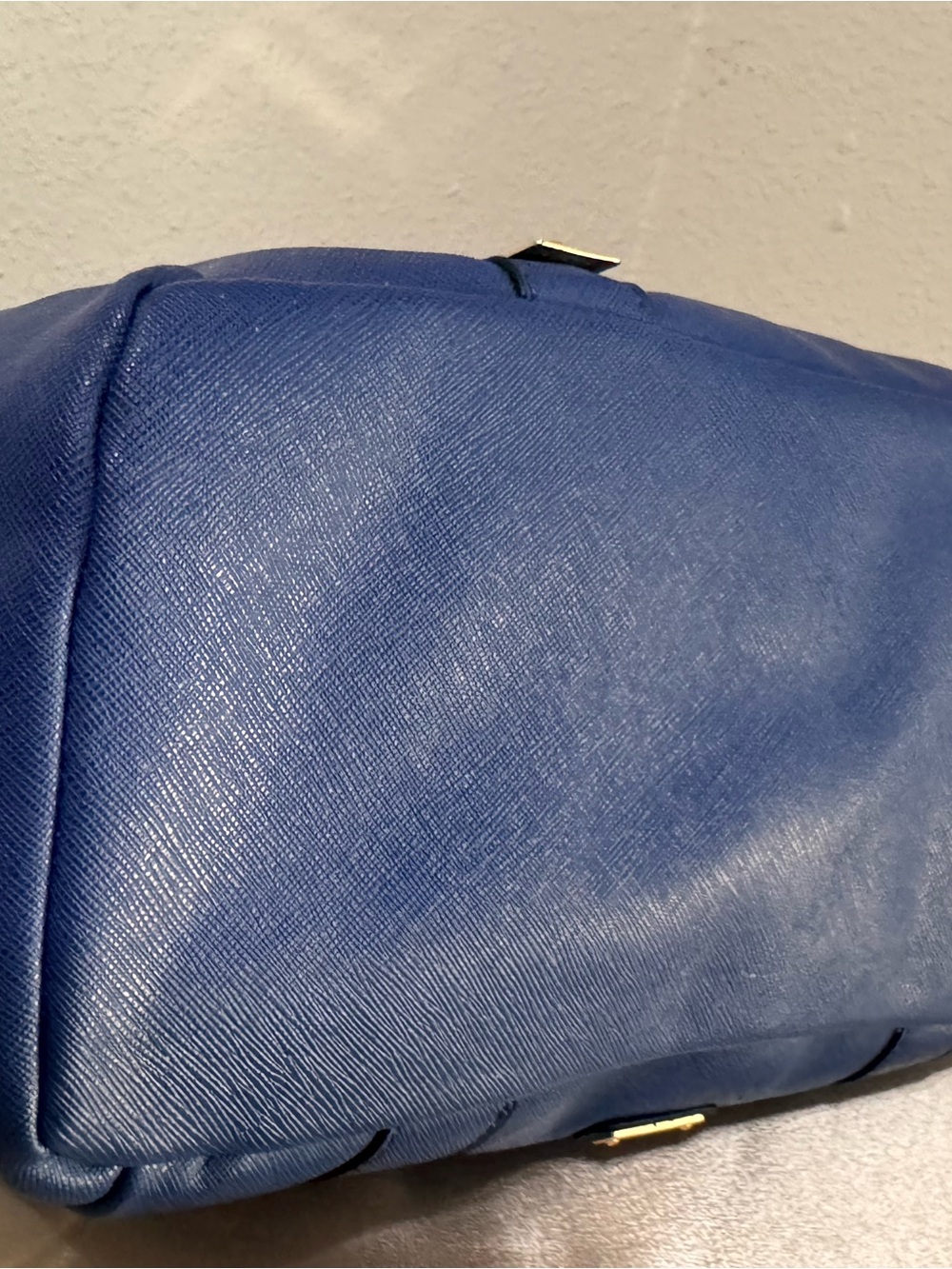 Aldo Royal Blue Structured Tote with Gold Accents - Picture 4 of 16